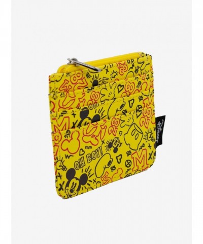 Disney Mickey Mouse Doodles Zip ID Wallet - Premium Vegan Leather