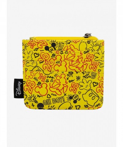 Disney Mickey Mouse Doodles Zip ID Wallet - Premium Vegan Leather