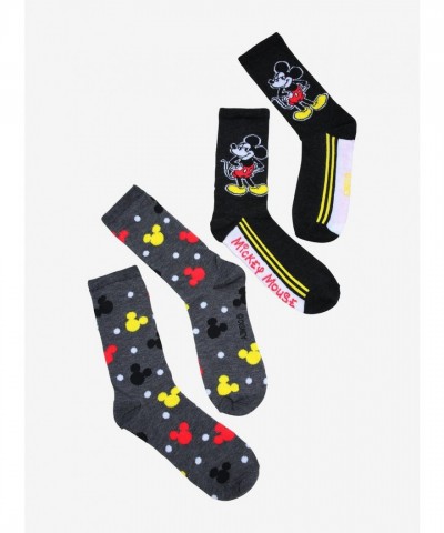Disney Retro Mickey Mouse Comfort Crew Socks Set for Unisex