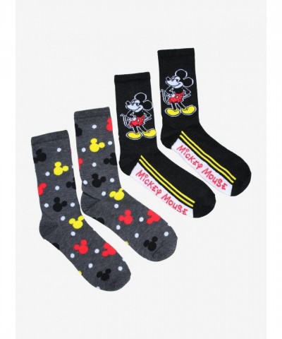 Disney Retro Mickey Mouse Comfort Crew Socks Set for Unisex