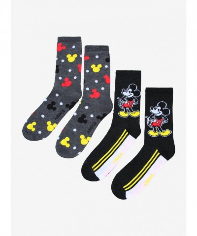 Disney Retro Mickey Mouse Comfort Crew Socks Set for Unisex