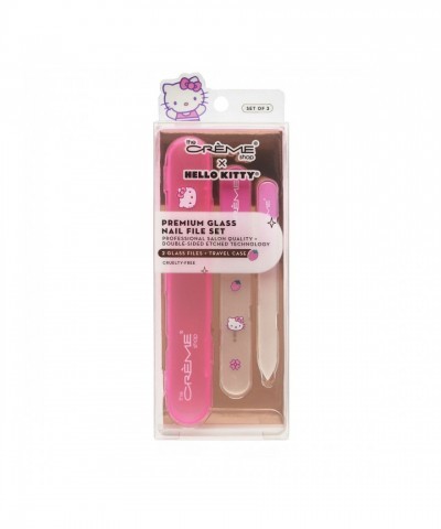 Hello Kitty x The Crème Shop Premium Pink Glass Nail File Set for Women