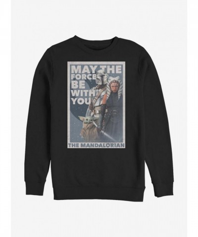 Mandalorian The Force Crew Neck Sweatshirt - Black Men's Size