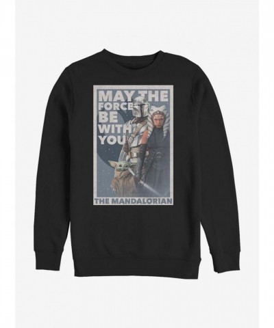 Mandalorian The Force Crew Neck Sweatshirt - Black Men's Size