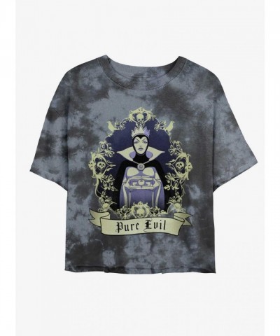 Evil Queen from Disney Villains Tie-Dye Crop T-Shirt for Girls - Multi Colors