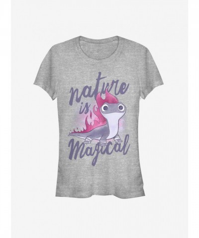 Frozen 2 Inspired Salamander Print T-Shirt for Girls - Grey