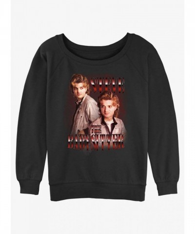 Stranger Things Steve Babysitter Lightweight Sweatshirt for Girls - Black