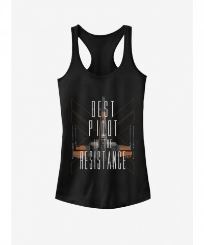 Star Wars Girls Cotton Pilot Tank Top - Black