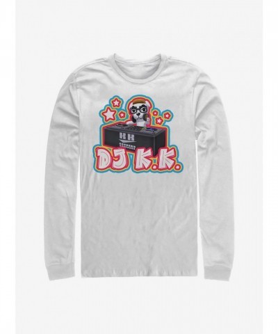 Nintendo Animal Crossing DJ K.K. Pop Culture Men's Long Sleeve White T-Shirt