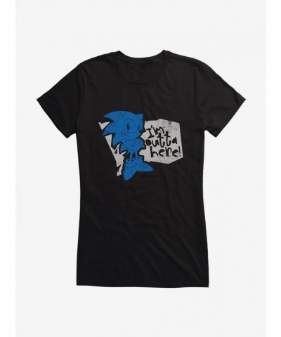 Sonic The Hedgehog Girls I'm Outta Here! Cotton T-Shirt