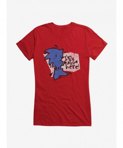 Sonic The Hedgehog Girls I'm Outta Here! Cotton T-Shirt