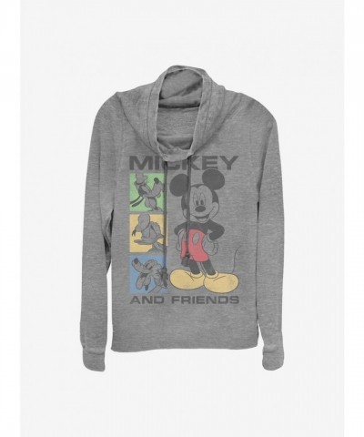 Disney Girls Lightweight Cowl Neck Sweatshirt - Grey