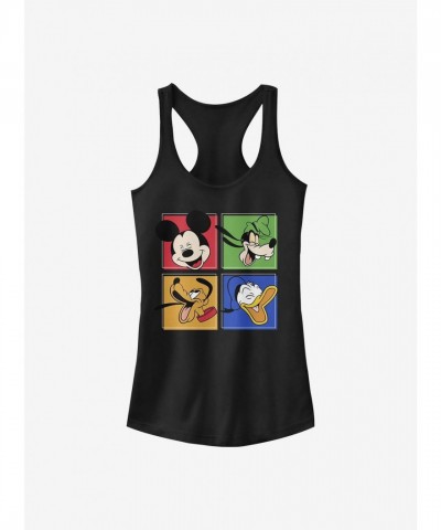 Disney Girls Mickey and Friends Comfortable Cotton Tank Top - Black