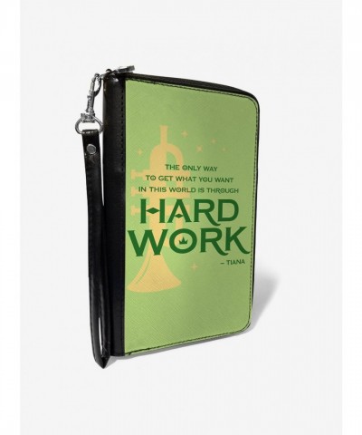 Disney The Princess And The Frog Tiana Quote Green Vegan Leather Zip Wallet