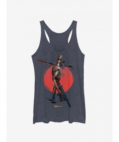 Star Wars Mandalorian IG-11 Heathered Navy Blue Racerback Tank for Girls