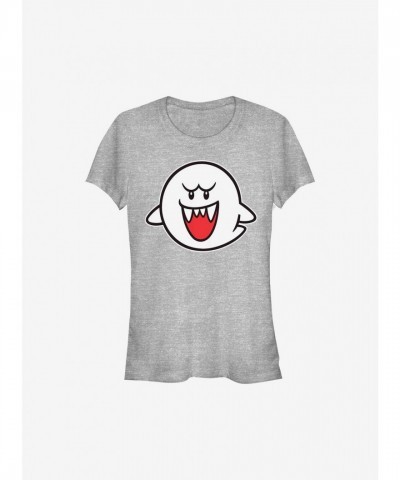 Nintendo Girls Comfortable Boo Grey T-Shirt