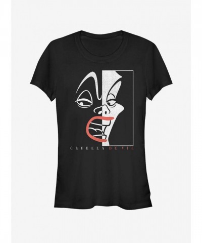 Disney Cruella De Vil Cover Girls T-Shirt - Junior Sizes Black