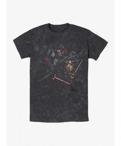 Star Wars Dark Side Villains Mineral Wash T-Shirt - Black Unisex