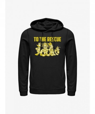 Disney Mickey Mouse Firefighter Gratitude Hoodie - Black Men's Size