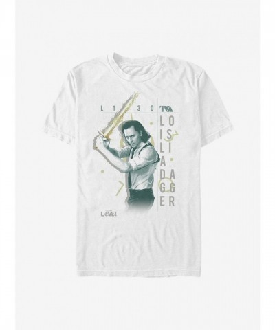 Marvel Loki Thematic Mischief Dagger Tee - White Men's