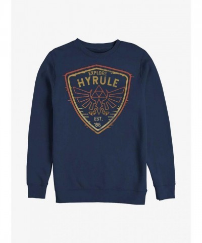 The Legend of Zelda Hyrule Exploration Men's Cotton Blend Sweatshirt - Blue