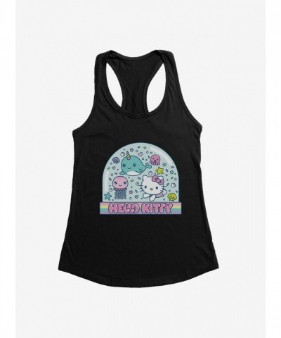 Hello Kitty Vacation Theme Snow Globe Print Girls Tank Top