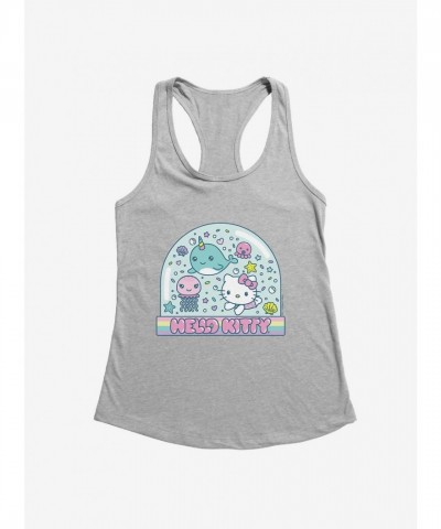 Hello Kitty Vacation Theme Snow Globe Print Girls Tank Top