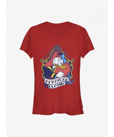 Disney Girls Traditional Sailor Donald Duck T-Shirt - Red