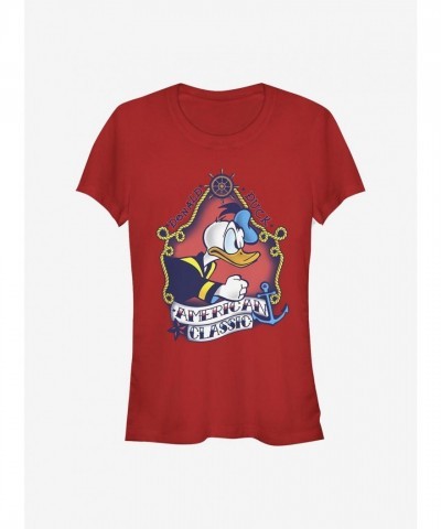 Disney Girls Traditional Sailor Donald Duck T-Shirt - Red