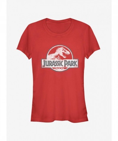 Vintage White Logo Girls T-Shirt - RED
