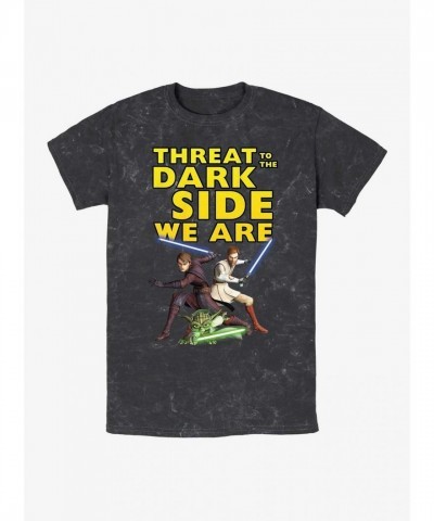 Star Wars: Mineral Wash T-Shirt with Anakin, Obi-Wan & Yoda - Unisex Black