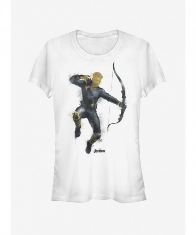 Marvel Avengers Endgame Hawkeye White T-Shirt for Girls