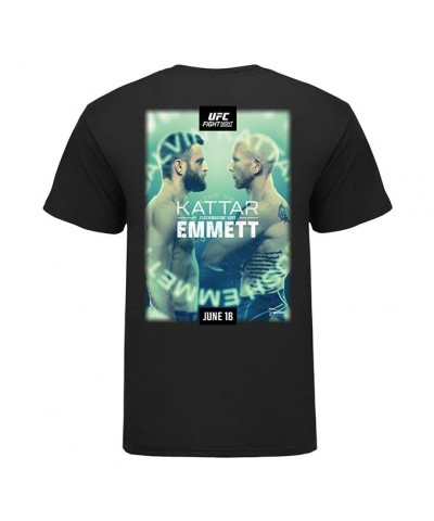 Men's Official UFC Kattar vs Emmett Event Cotton T-Shirt - Black