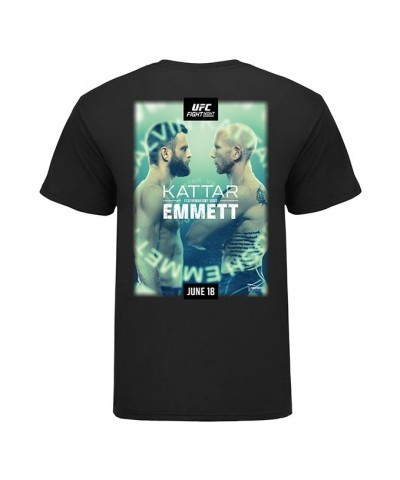 Men's Official UFC Kattar vs Emmett Event Cotton T-Shirt - Black
