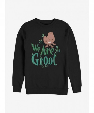 Marvel Guardians of the Galaxy Groot Crew Neck Sweatshirt - Black Men's