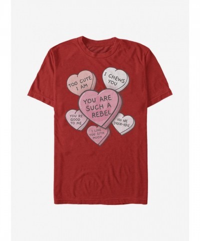 Star Wars Red Candy Hearts T-Shirt for Men