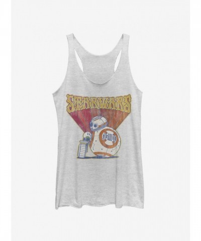 Star Wars BB-8 Retro Girls Tank Top - White