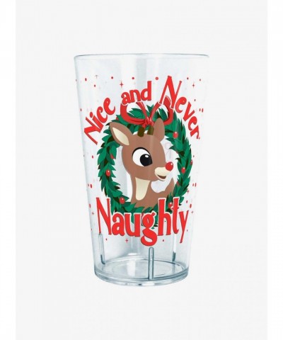 Rudolph Red-Nosed Reindeer Clear Tritan Cup - 24oz Durable and Safe for Kids