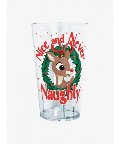 Rudolph Red-Nosed Reindeer Clear Tritan Cup - 24oz Durable and Safe for Kids