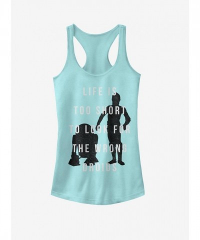 Star Wars Girls Comfortable Blue Tank Top - The Wrong Droids