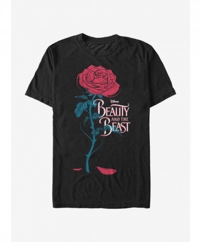 Disney's Aladdin 2019 Logo Rose T-Shirt for Men - Black