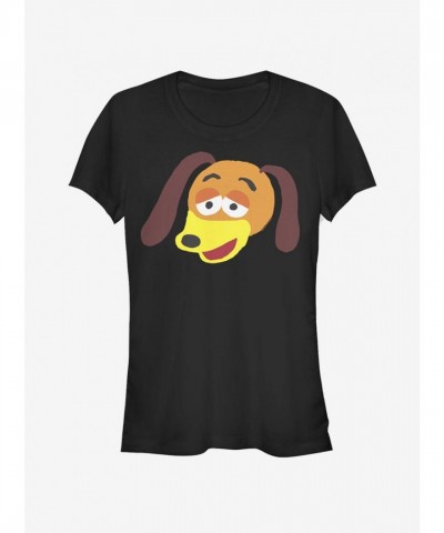 Disney Pixar Toy Story Slinky Big Face Girls Cotton T-Shirt - Junior Size Black