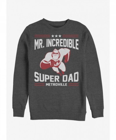 Disney The Incredibles Stylish Crew Neck Sweatshirt for Men - Grey
