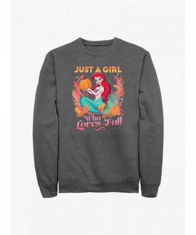 Disney Grey Little Mermaid Pumpkin Ariel Sweatshirt for Men