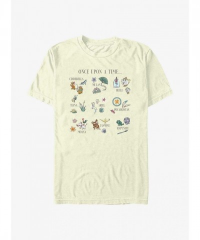 Disney Princess Once Upon A Time Grid Tee - White Men's Disney Princess Once Upon A Time Grid Tee - White Men's