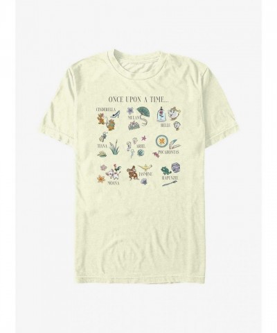 Disney Princess Once Upon A Time Grid Tee - White Men's