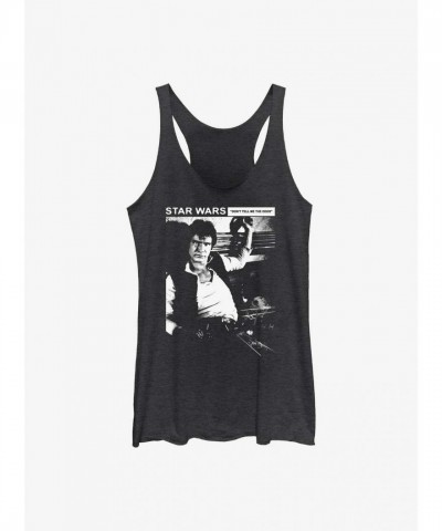 Star Wars Grunge T-Shirt for Girls - Black Solo Design