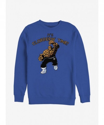 Marvel Clobber Crew Fantastic Four Blue Sweatshirt for Men