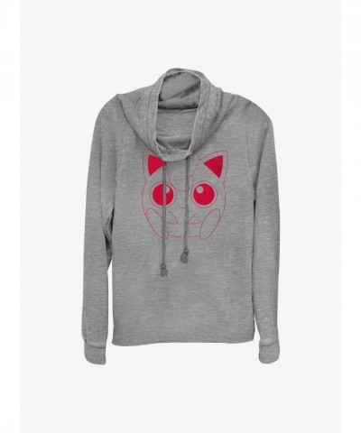 Pokemon Jigglypuff Grey Lightweight Hoodie Top - Girls