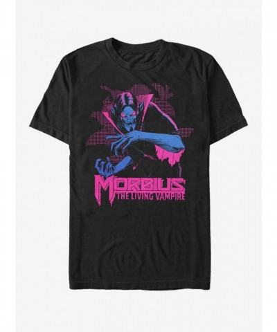 Marvel Neon Morbius Men's T-Shirt - Soft Black